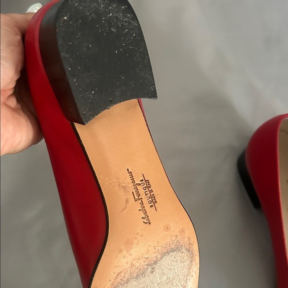 Salvatore Ferragamo Red and Black Flats - Picture 7 of 12